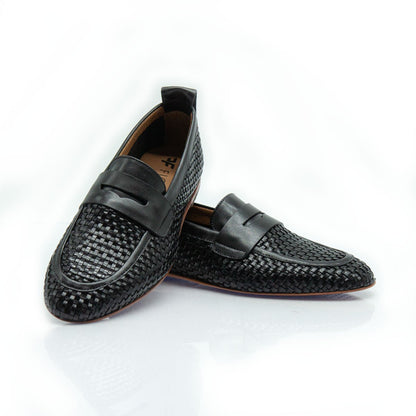 Figini - Mocassini Intrecciati in Nappa Nero - Figini Milano