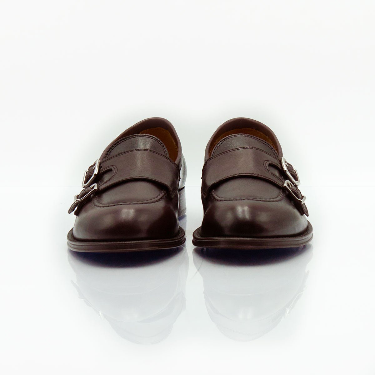 Figini - Mocassini monk in vitello testa di moro - Figini Milano