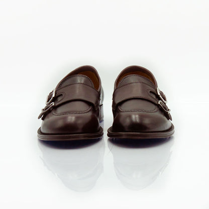 Figini - Mocassini monk in vitello testa di moro - Figini Milano