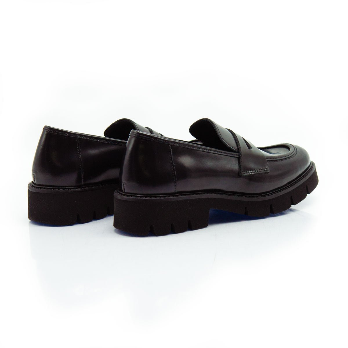 Figini - Mocassini passante con fondo gomma in vitello abrasivato nero - Figini Milano