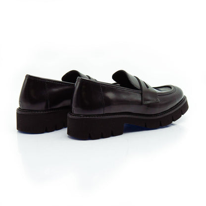 Figini - Mocassini passante con fondo gomma in vitello abrasivato nero - Figini Milano