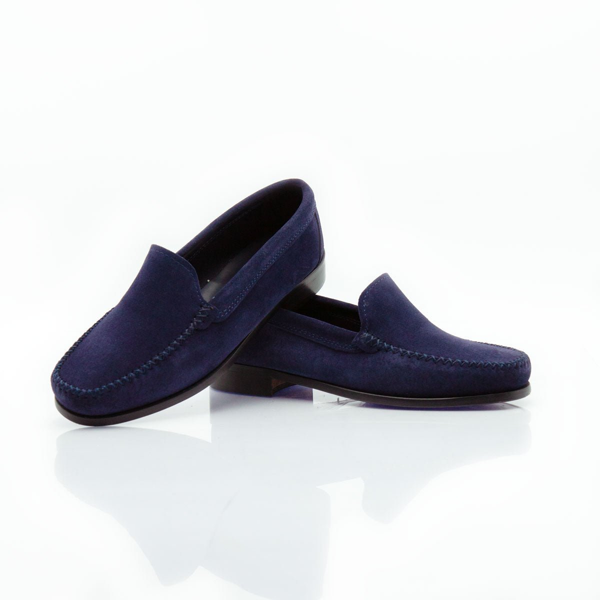 Figini - Mocassini sfoderati in camoscio blu - Figini Milano