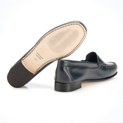 Figini - Mocassini sfoderati in nappa blu - Figini Milano