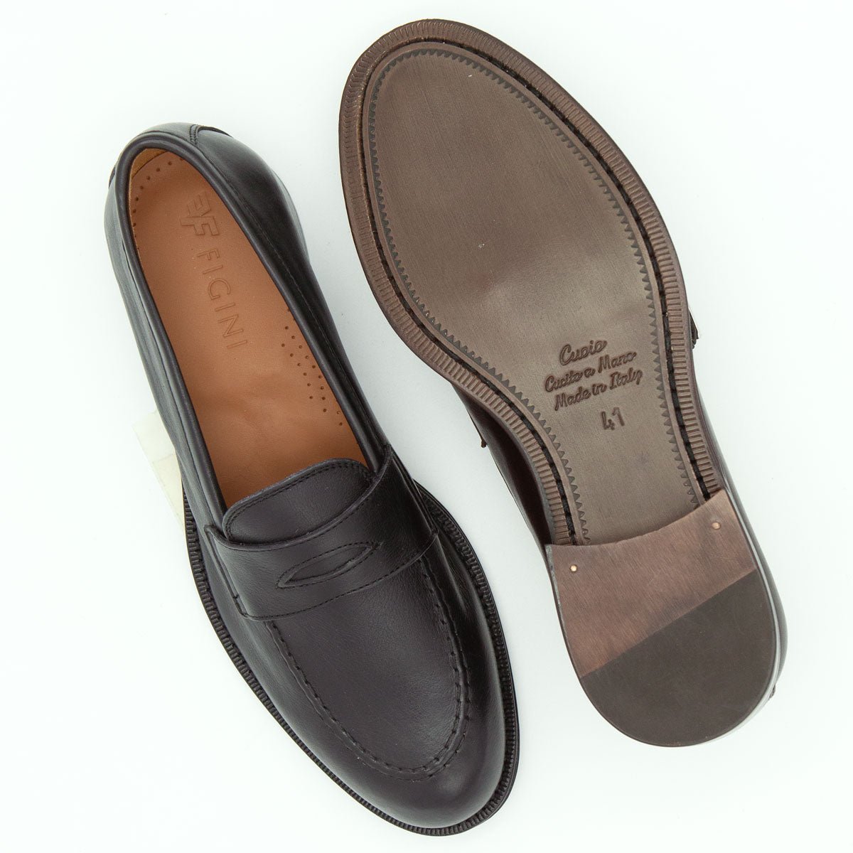 Figini - Mocassini sfoderati in vitello nero - Figini Milano