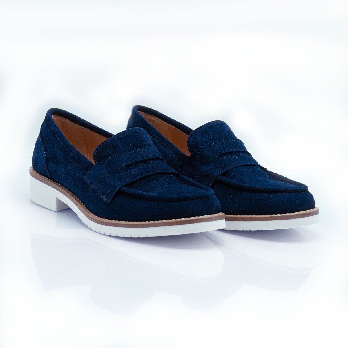 Figini - Mocassini slip - on in camoscio blu - Figini Milano
