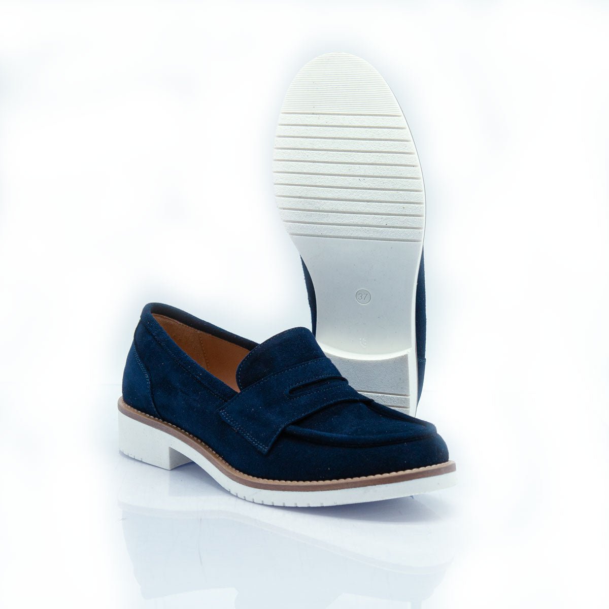 Figini - Mocassini slip - on in camoscio blu - Figini Milano