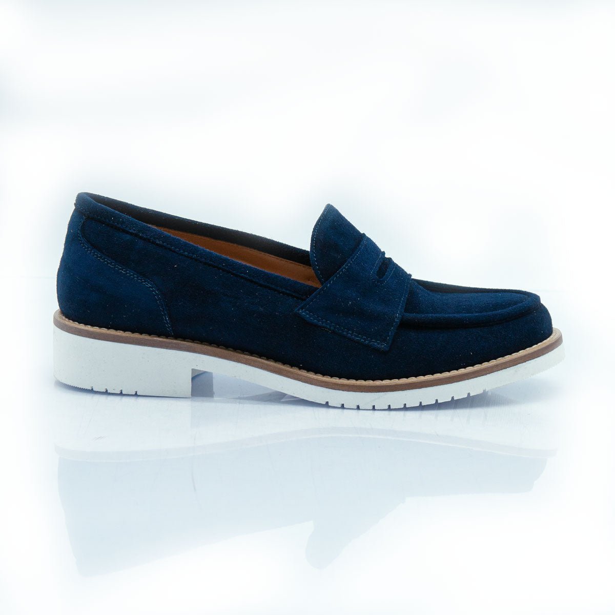 Figini - Mocassini slip - on in camoscio blu - Figini Milano