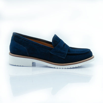 Figini - Mocassini slip - on in camoscio blu - Figini Milano