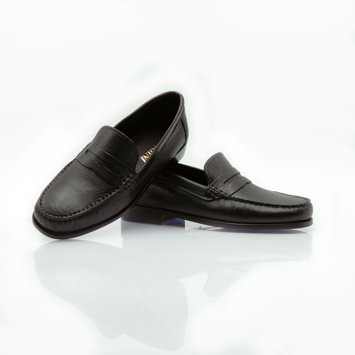 Figini - Mocassini tubolari in vitello bottalato nero - Figini Milano