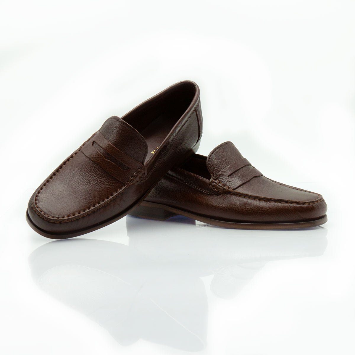 Figini - Mocassini tubolari in vitello bottalato testa di moro - Figini Milano