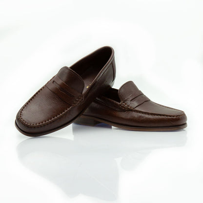 Figini - Mocassini tubolari in vitello bottalato testa di moro - Figini Milano