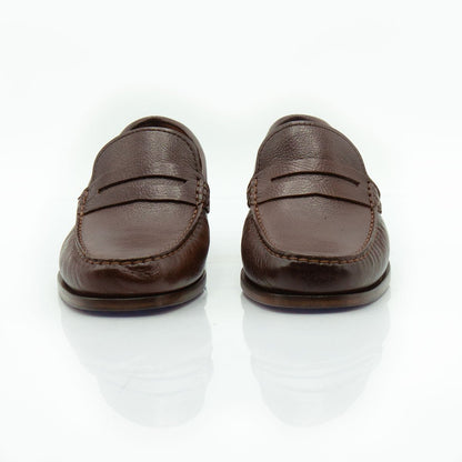 Figini - Mocassini tubolari in vitello bottalato testa di moro - Figini Milano