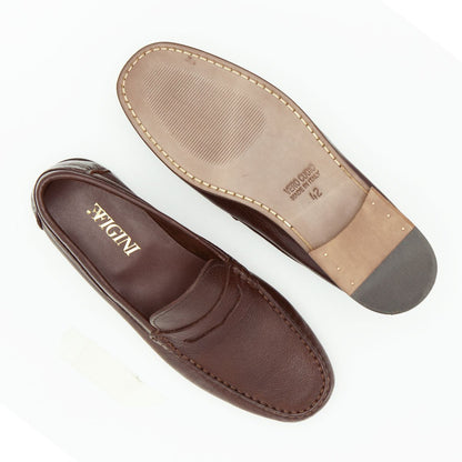 Figini - Mocassini tubolari in vitello bottalato testa di moro - Figini Milano