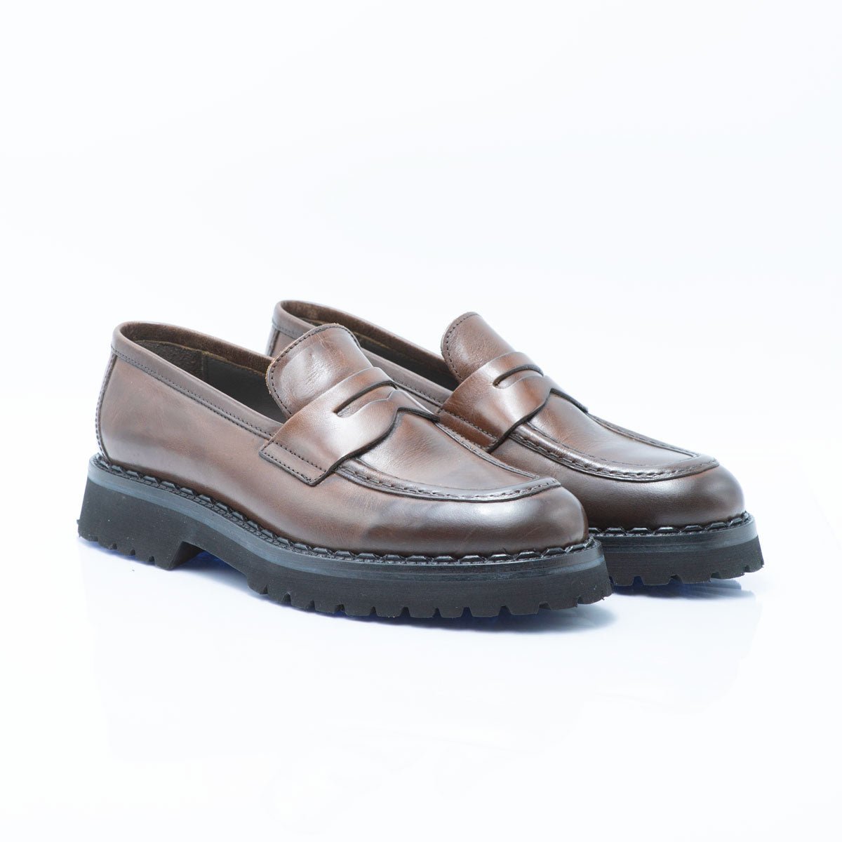 Figini - Mocassino con fondo extralight in Vitello Marrone - Figini Milano