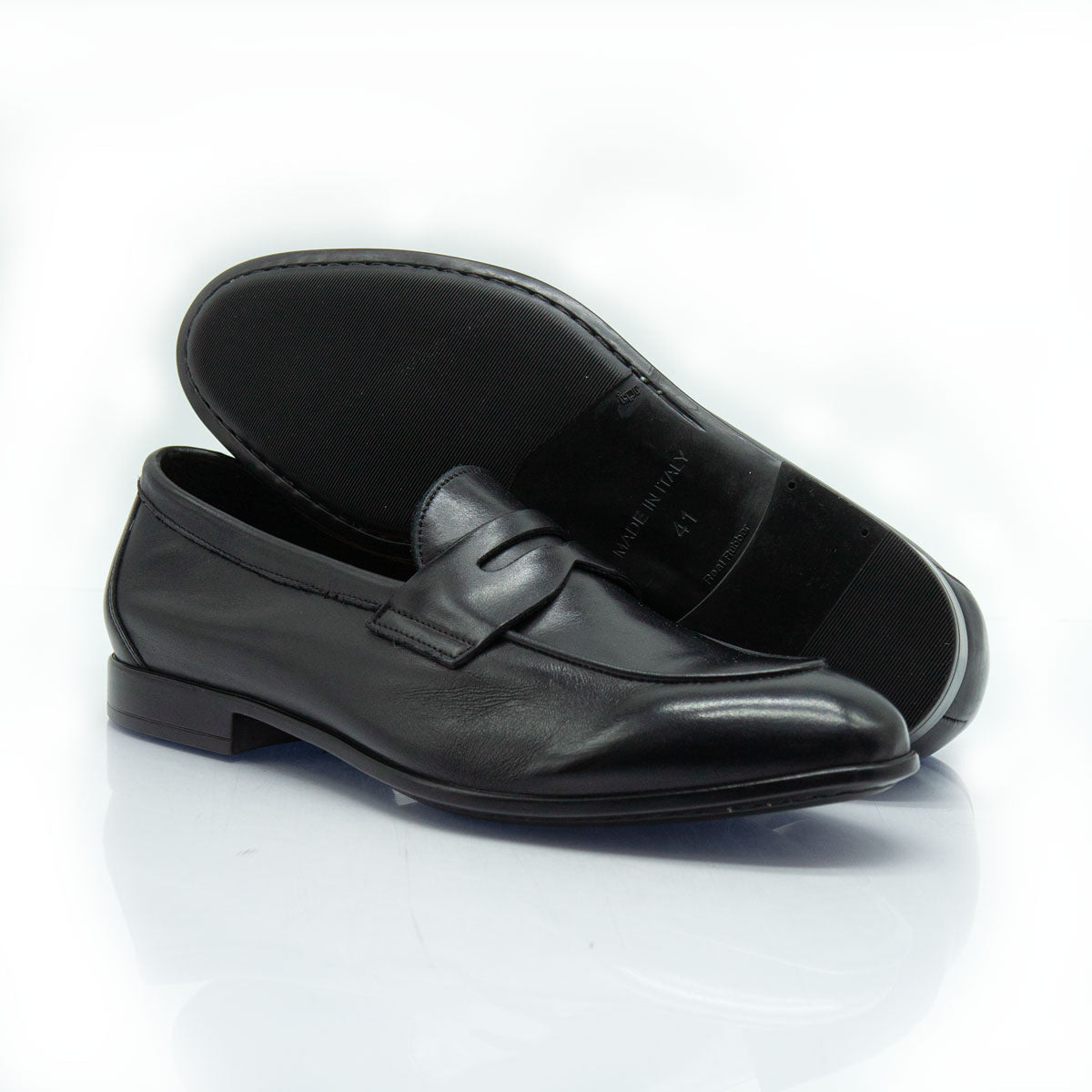 Figini - Mocassino guanto con fondo gomma in nero - Figini Milano