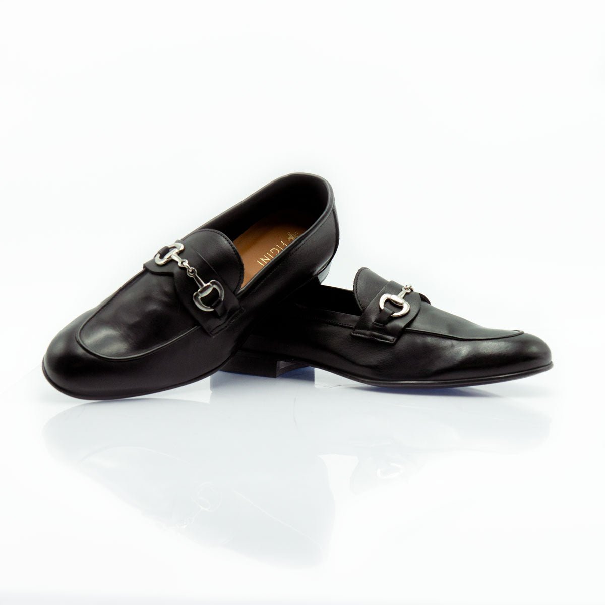 Figini - Mocassino guanto con morsetto in nappa nera - Figini Milano