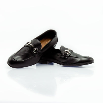 Figini - Mocassino guanto con morsetto in nappa nera - Figini Milano