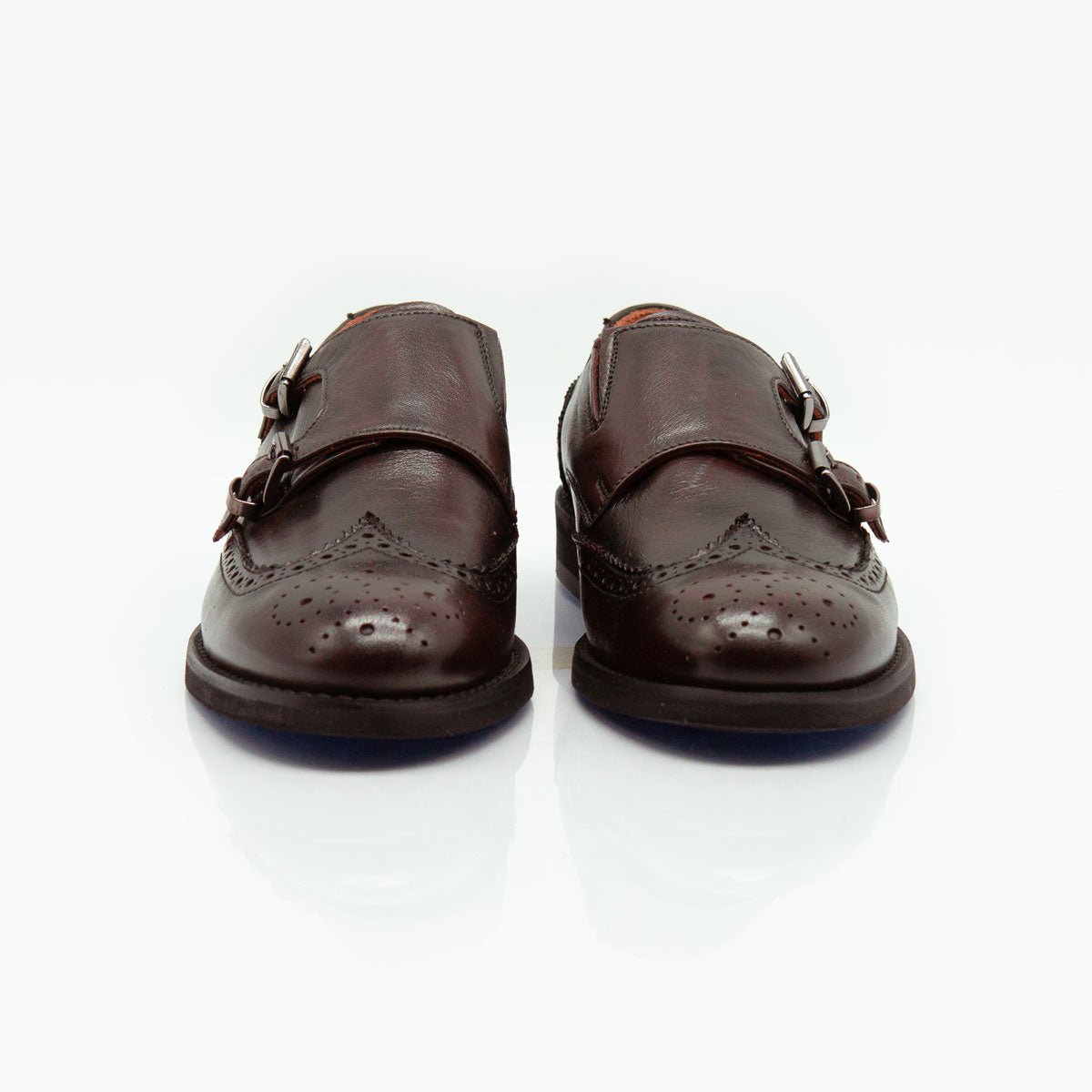 Figini - Montante Wilson con doppia fibbia in vitello anticato testamoro - Figini Milano