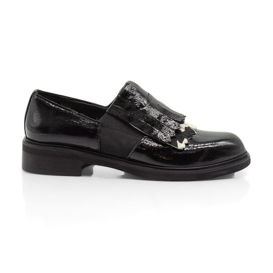 Figini - Montanti Slip-on con frange in vernice nera - Figini Milano