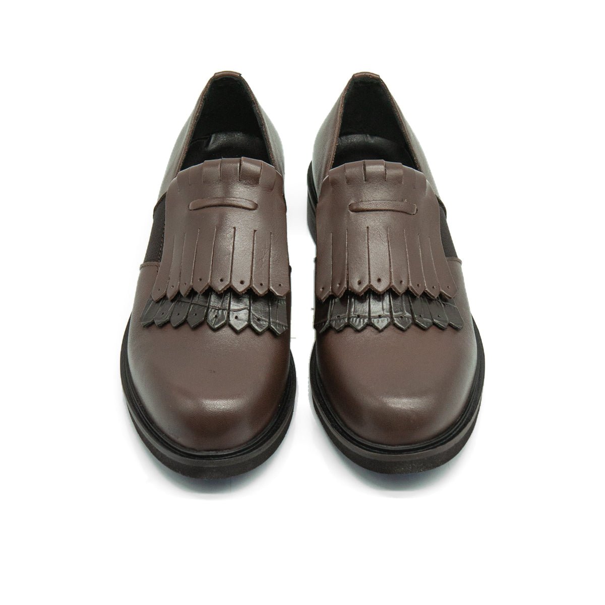 Figini - Montanti Slip-on con frange in vitello testamoro - Figini Milano
