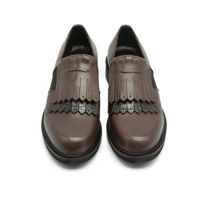 Figini - Montanti Slip-on con frange in vitello testamoro - Figini Milano