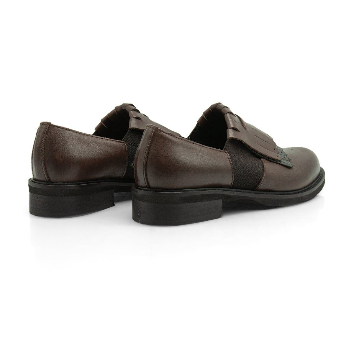 Figini - Montanti Slip-on con frange in vitello testamoro - Figini Milano