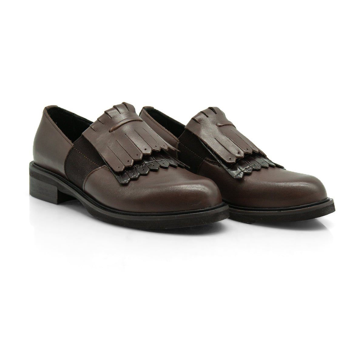 Figini - Montanti Slip-on con frange in vitello testamoro - Figini Milano