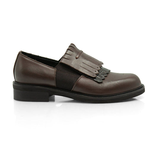 Figini - Montanti Slip-on con frange in vitello testamoro - Figini Milano