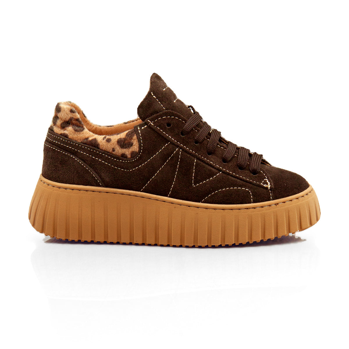 Figini - Platform sneakers in camoscio Testamoro e maculato - Figini Milano