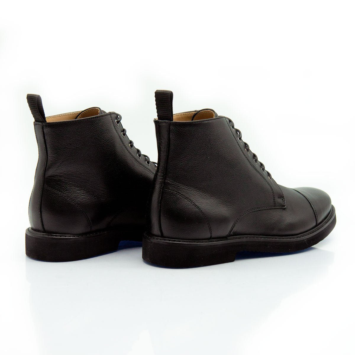 Figini - Polacchine con puntale e fondo flex in vitello nero - Figini Milano