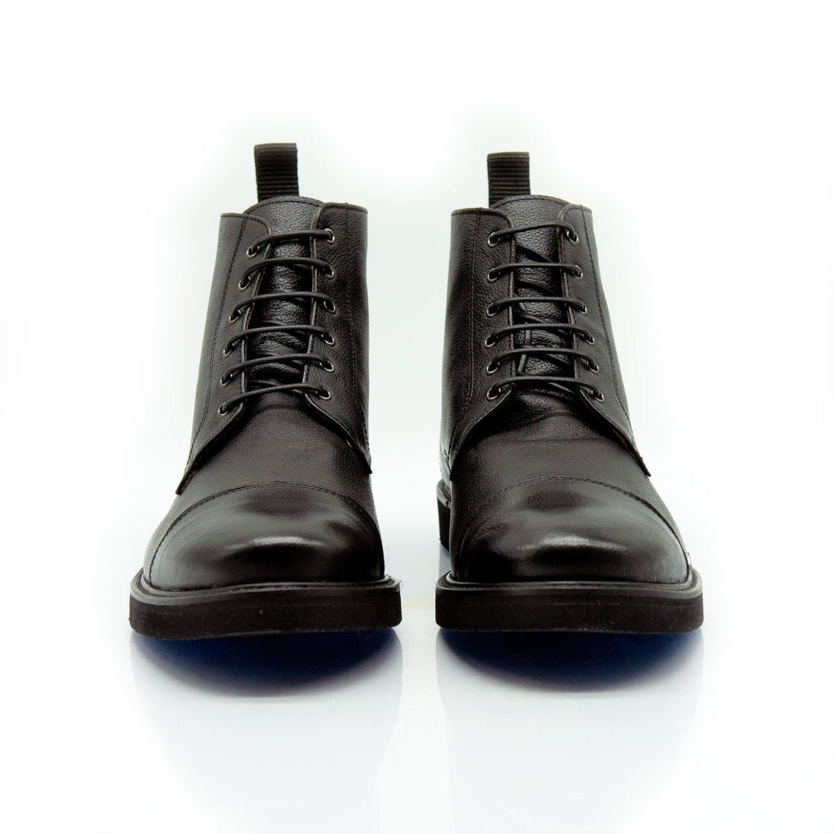 Figini - Polacchine con puntale e fondo flex in vitello nero - Figini Milano