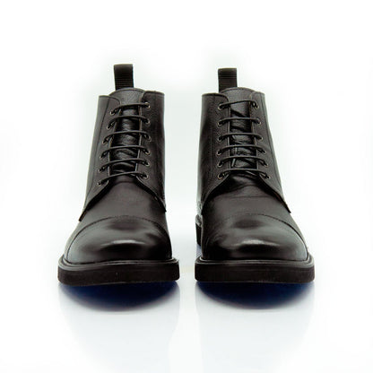 Figini - Polacchine con puntale e fondo flex in vitello nero - Figini Milano