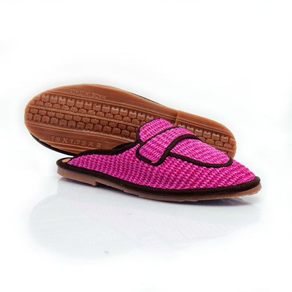 Figini - Sabot Friulana con passante in Rafia Fucsia - Figini Milano