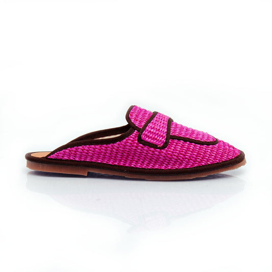 Figini - Sabot Friulana con passante in Rafia Fucsia - Figini Milano