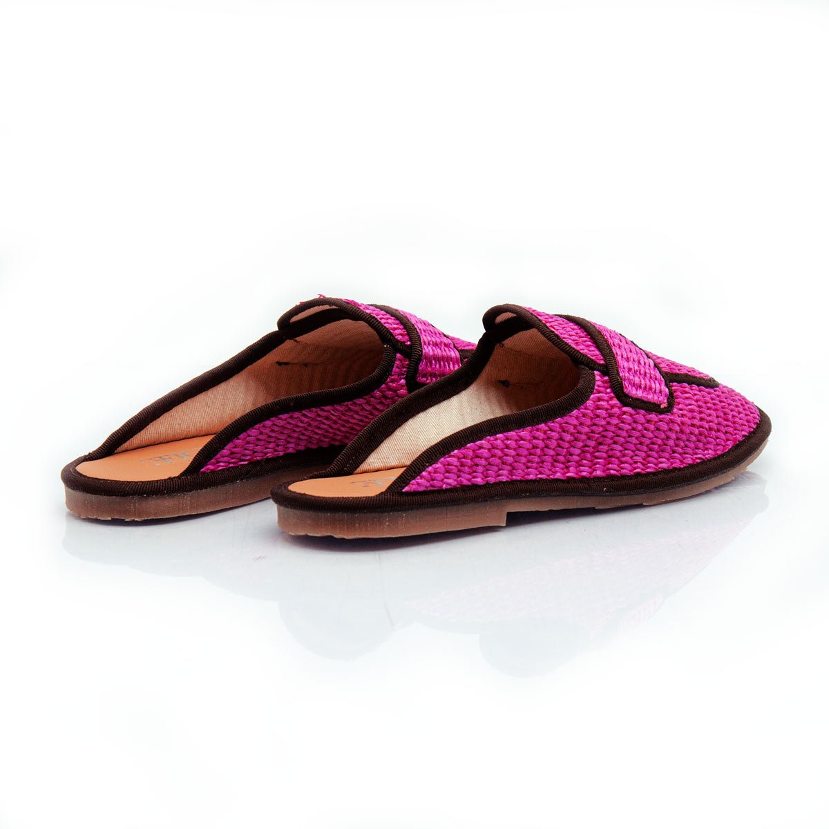 Figini - Sabot Friulana con passante in Rafia Fucsia - Figini Milano