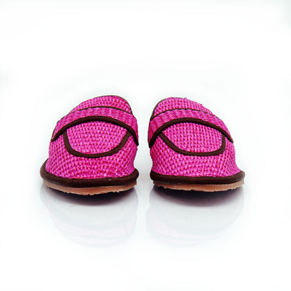 Figini - Sabot Friulana con passante in Rafia Fucsia - Figini Milano