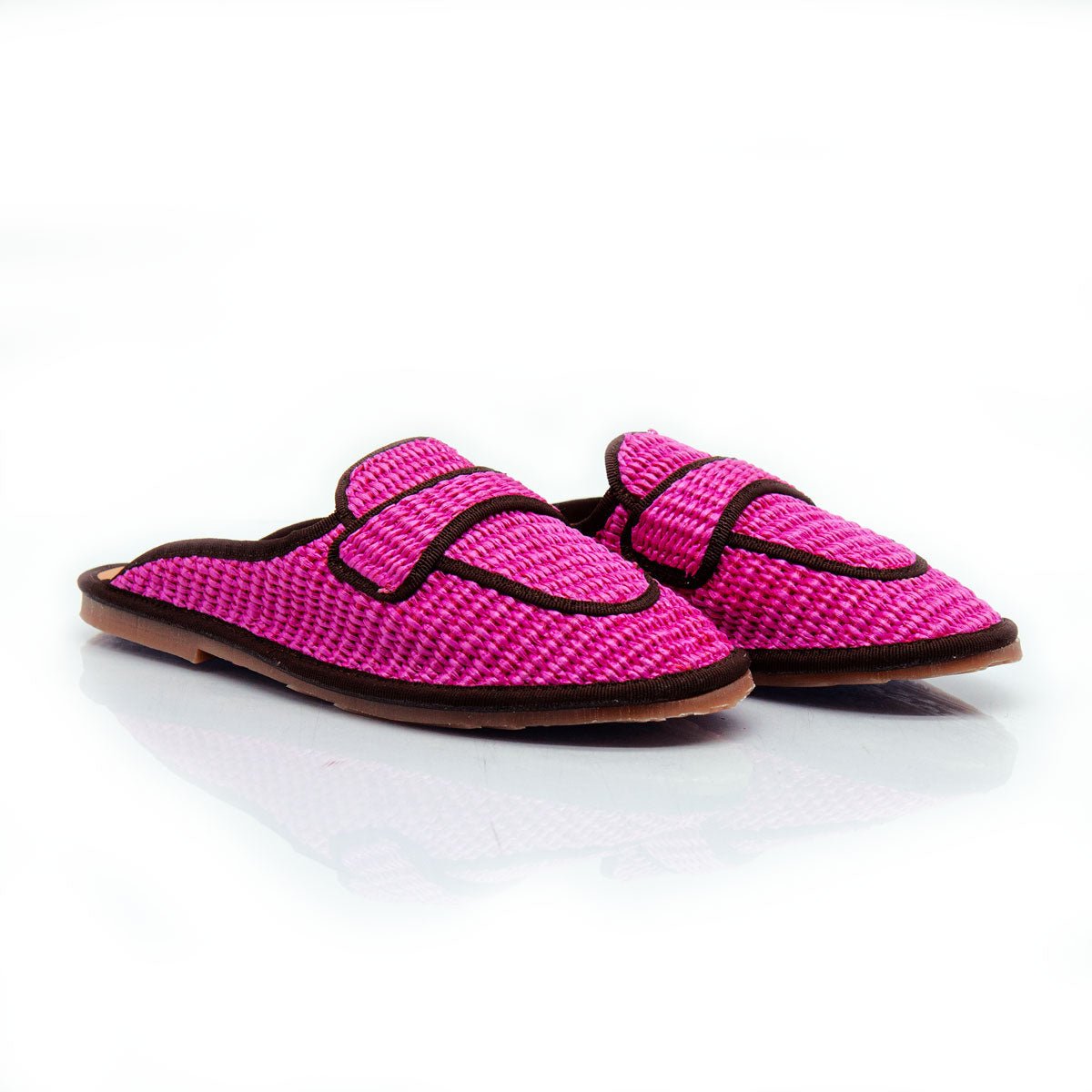Figini - Sabot Friulana con passante in Rafia Fucsia - Figini Milano
