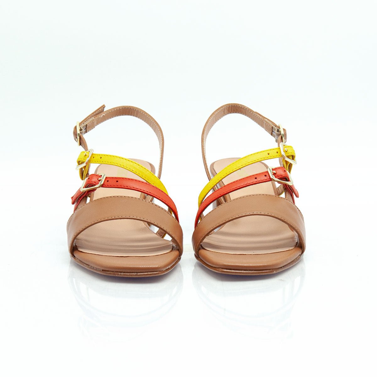 Figini - Sandali con Listini Regolabili Tacco 4 cm in nappa cuoio - Figini Milano