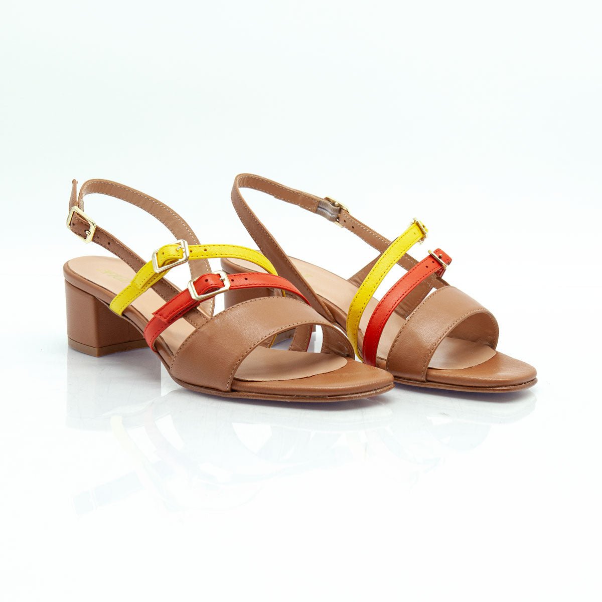 Figini - Sandali con Listini Regolabili Tacco 4 cm in nappa cuoio - Figini Milano