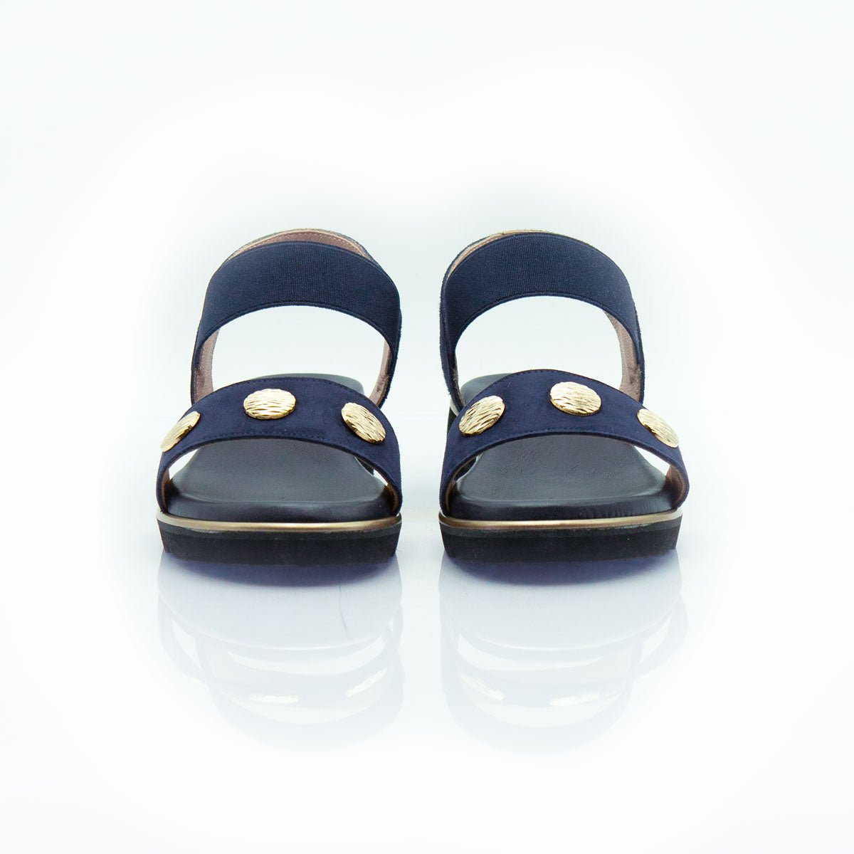 Figini - Sandali easy con zeppa in extralight in camoscio blu - Figini Milano