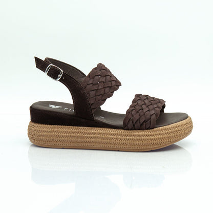Figini - Sandali intrecciati con platform 5 cm in camoscio Testamoro - Figini Milano
