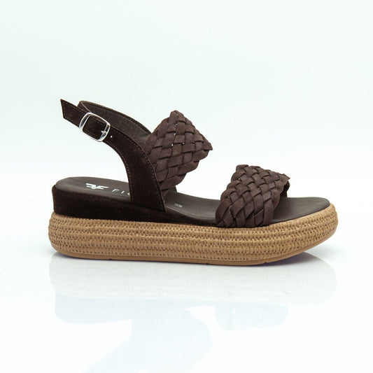 Figini - Sandali intrecciati con platform 5 cm in camoscio Testamoro - Figini Milano