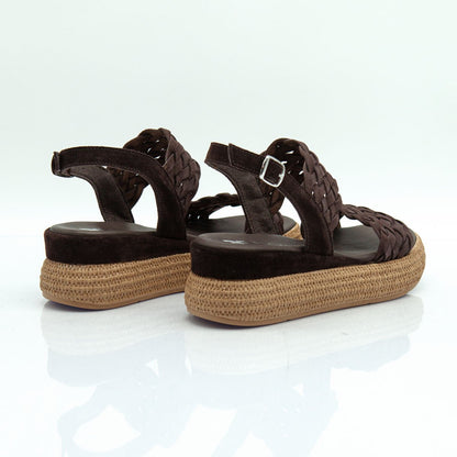 Figini - Sandali intrecciati con platform 5 cm in camoscio Testamoro - Figini Milano