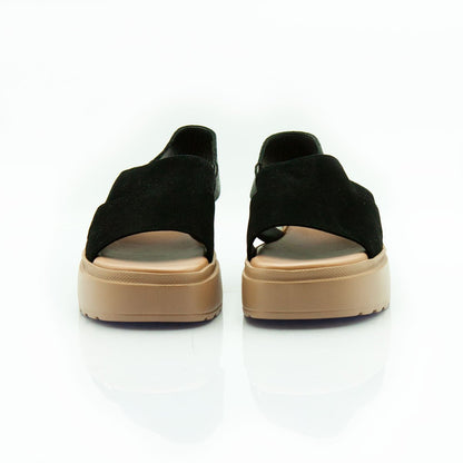 Figini - Sandali platform con cinturino elastico in camoscio nero - Figini Milano