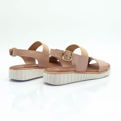 Figini - Sandali platform con elastico strass in vitello nude - Figini Milano