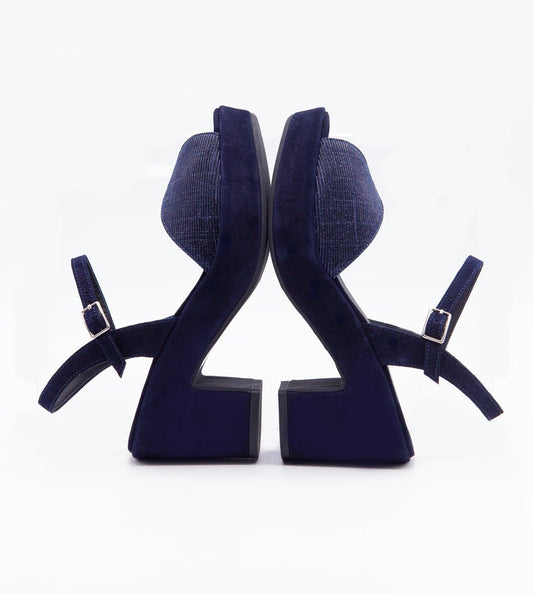 Figini - Sandali Platform con mascherina glitter Blu - Figini Milano