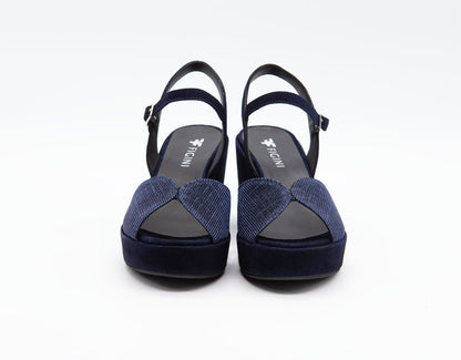 Figini - Sandali Platform con mascherina glitter Blu - Figini Milano