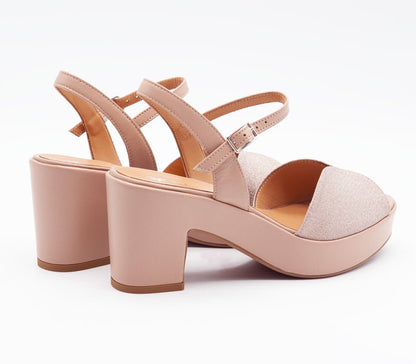 Figini - Sandali Platform con mascherina glitter Nude - Figini Milano