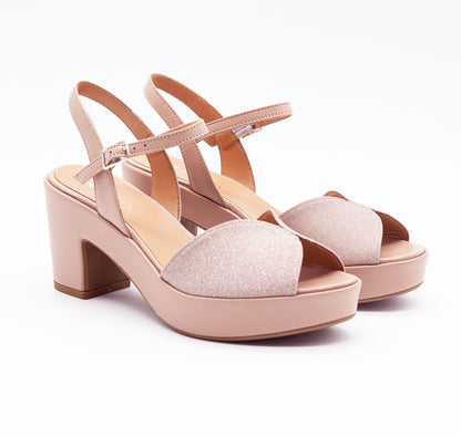 Figini - Sandali Platform con mascherina glitter Nude - Figini Milano