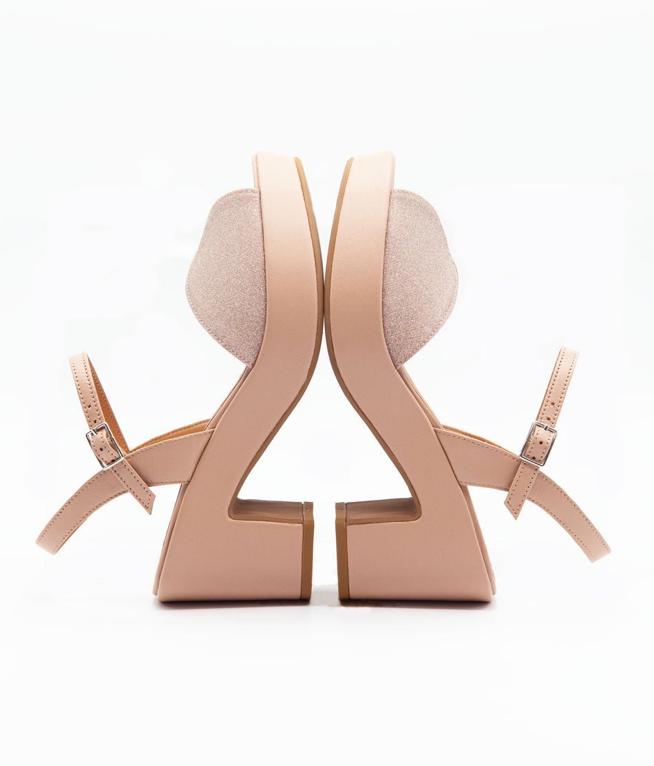 Figini - Sandali Platform con mascherina glitter Nude - Figini Milano